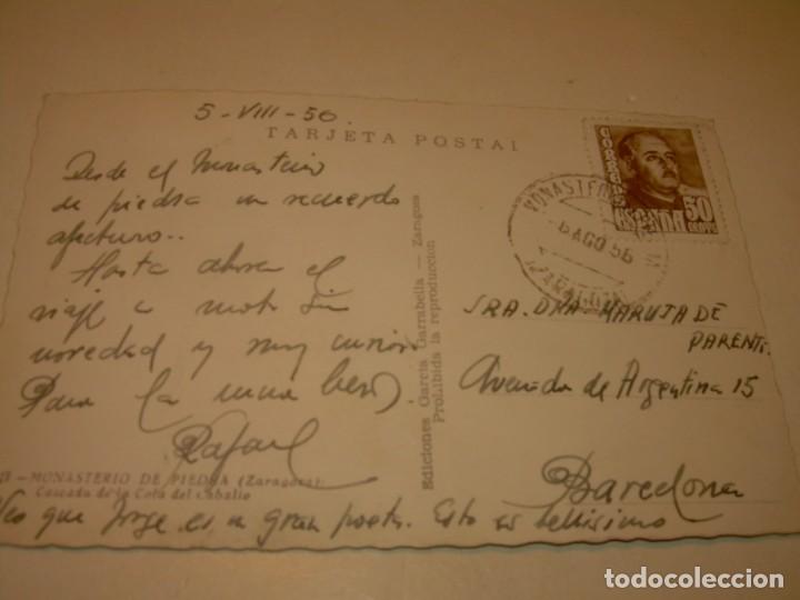 Postales: ANTIGUA POSTAL...MONASTERIO DE PIEDRA. - Foto 2