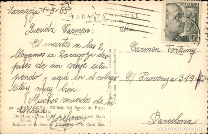 Postales: Zaragoza &ndash; Edificio del Banco Espa&ntilde;a y Coso Bajo - 9x14 - Foto 2