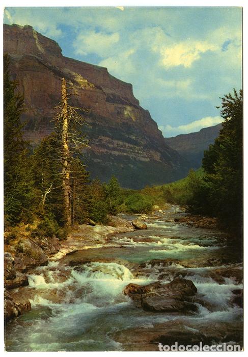 Postales: N&ordm; 28 - Parque Nacional de Ordesa. R&iacute;o Arazas. Circo de Soaso. Ediciones Sicilia. Sin circular