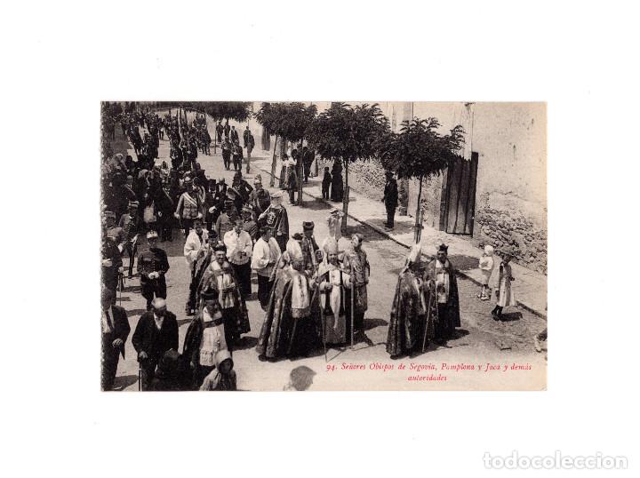 Postales: JACA.(HUESCA).- SEÑORES OBISPOS DE SEGOVIA PAMPLONA Y JACA. SANTA OROSIA
