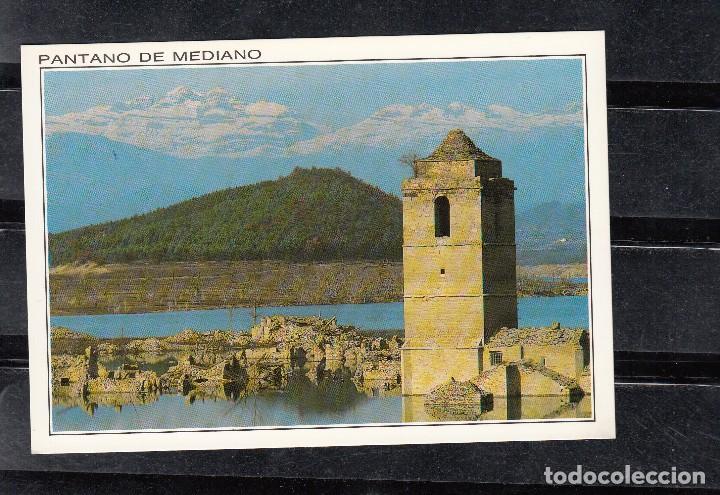 Postales: 38. PANTANO DE MEDIANO. AL FONDO, MACIZO MONTE P&Eacute;RDIDO