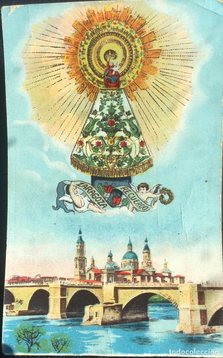 Postales: ANTIGUA POSTAL RECUERDO DE ZARAGOZA - Foto 1