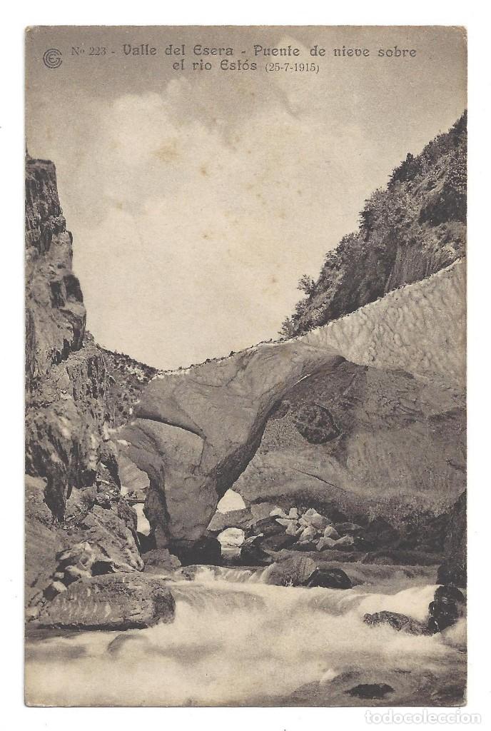 Postkarten: CATALANA DE GAS Y ELECTRICIDAD.- N&ordm; 223, VALLE DEL ESERA. RIO EST&Oacute;S. EL RUN. HUESCA- 1915