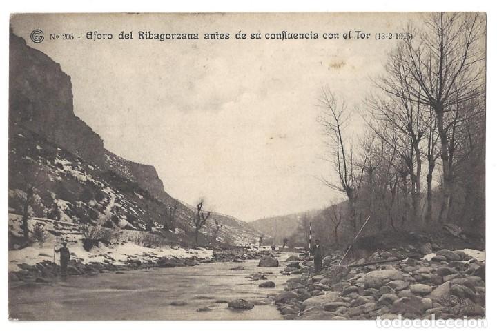 Postkarten: CATALANA DE GAS Y ELECTRICIDAD.- N&ordm; 205, AFORO RIBAGORZANA. CONFLUENCIA CON EL TOR. HUESCA- 1915