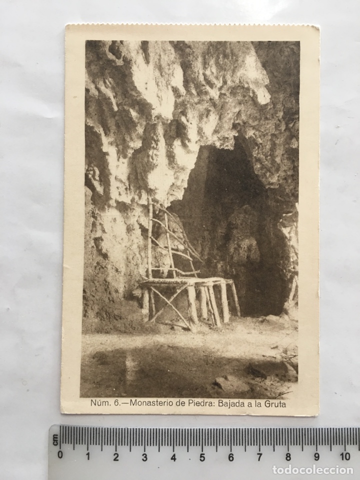 Postales: POSTAL. MONASTERIO DE PIEDRA. BAJADA A LA GRUTA. EDIC. SOBRINO DE G. MA&Ntilde;AS. H. 1950?.
