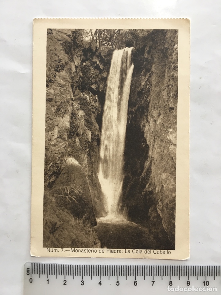 Postales: POSTAL. MONASTERIO DE PIEDRA. LA COLA DEL CABALLO. EDIC. SOBRINO DE G. MA&Ntilde;AS. H. 1950?.