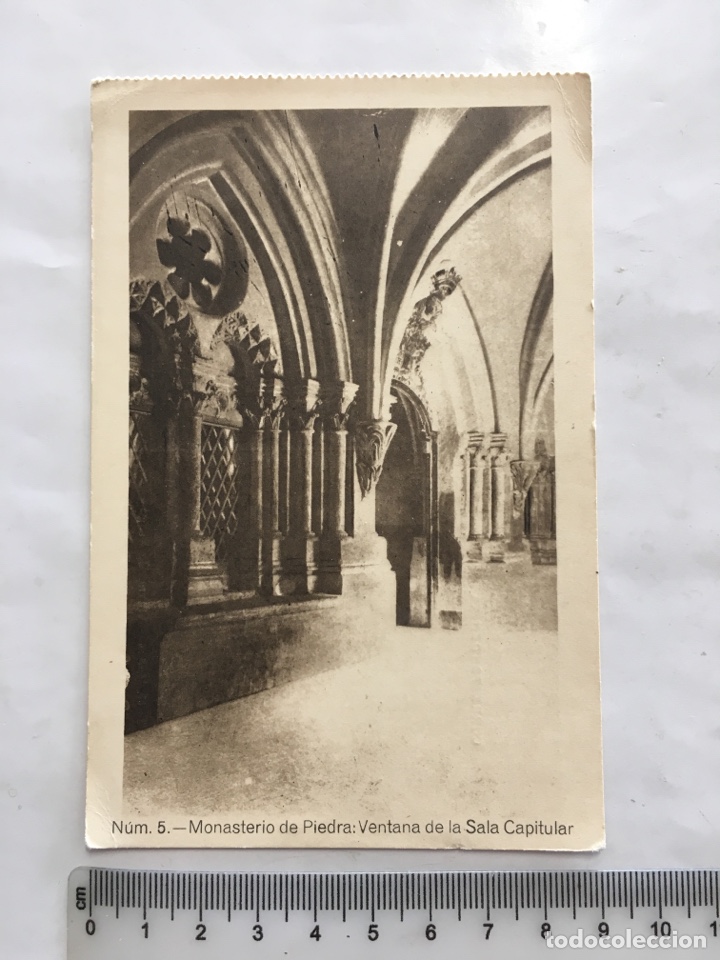 Postales: POSTAL. MONASTERIO DE PIEDRA. VENTANA DE LA SALA CAPITULAR. EDIC. SOBRINO DE G. MA&Ntilde;AS. H. 1950?.