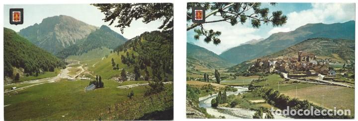 Postales: LOTE DE 2 POSTALES- ANSO.- PIRINEO ARAGON&Eacute;S. VISTA GENERAL. PE&Ntilde;A EUZCARRI. HUESCA- SIN CIRCULAR