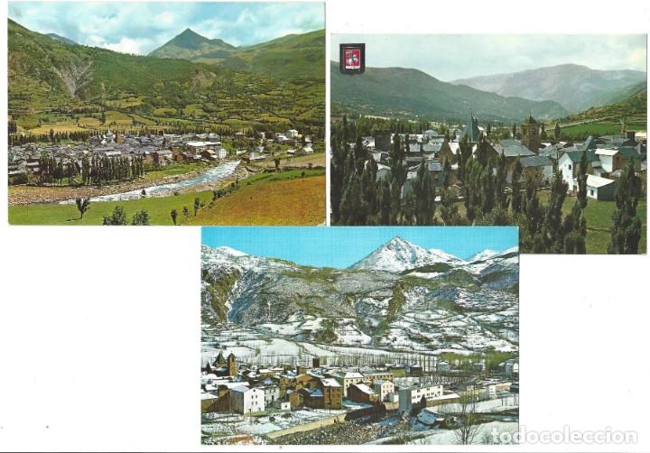 Postales: LOTE DE 3 POSTALES- BENASQUE.- VISTA GENERAL. HUESCA- A&Ntilde;OS 70