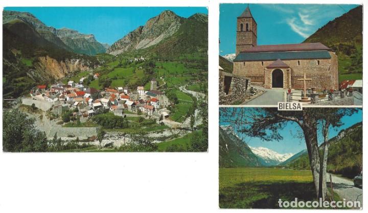 Postales: LOTE DE 2 POSTALES- BIELSA.- VALLE DE PINETA. VISTA GENERAL. EDICIONES SICILIA. HUESCA- CIRCULADAS