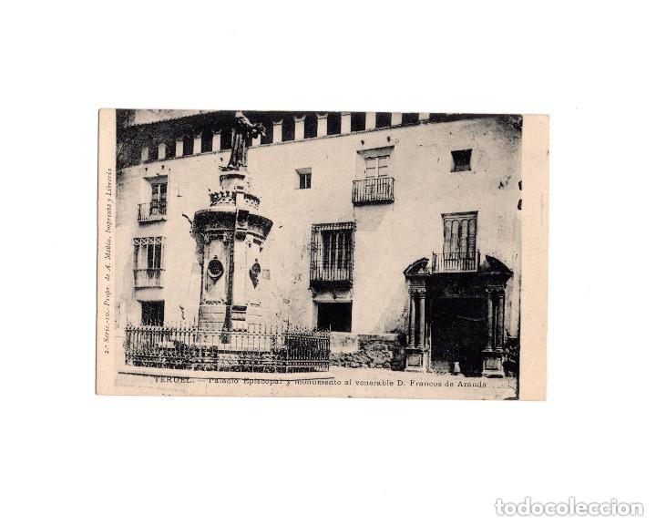 Postales: TERUEL.- PALACIO EPISCOPAL Y MONUMENTO FRANCOS DE ARANDA. - Foto 1