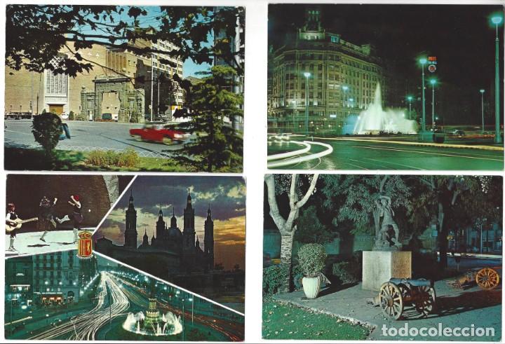 Postales: LOTE DE 4 POSTALES- ZARAGOZA.- PUERTA DEL CARMEN. PLAZA DE PARA&Iacute;SO. ZERKOWITZ- SIN CIRCULAR