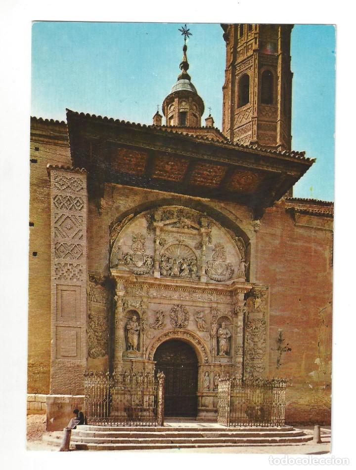Postales: CALATAYUD.- N&ordm; 9, PORTADA DE LA COLEGIATA DE SANTA MAR&Iacute;A, ED. SICILIA. ZARAGOZA- SIN CIRCULAR