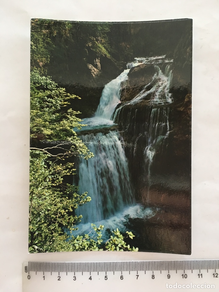 Postales: POSTAL. PARQUE NACIONAL DE ORDESA. CASCADA EN EL R&Iacute;O ARAZAS. ED. SICILIA. H. 1970?.