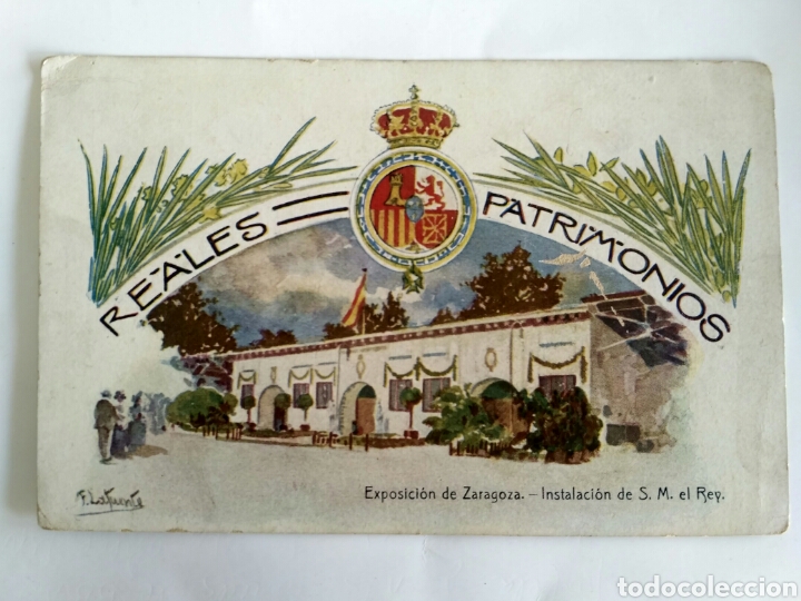 Postcards: Postal antigua, Reales Patrimonios, Exposici&oacute;n de Zaragoza.