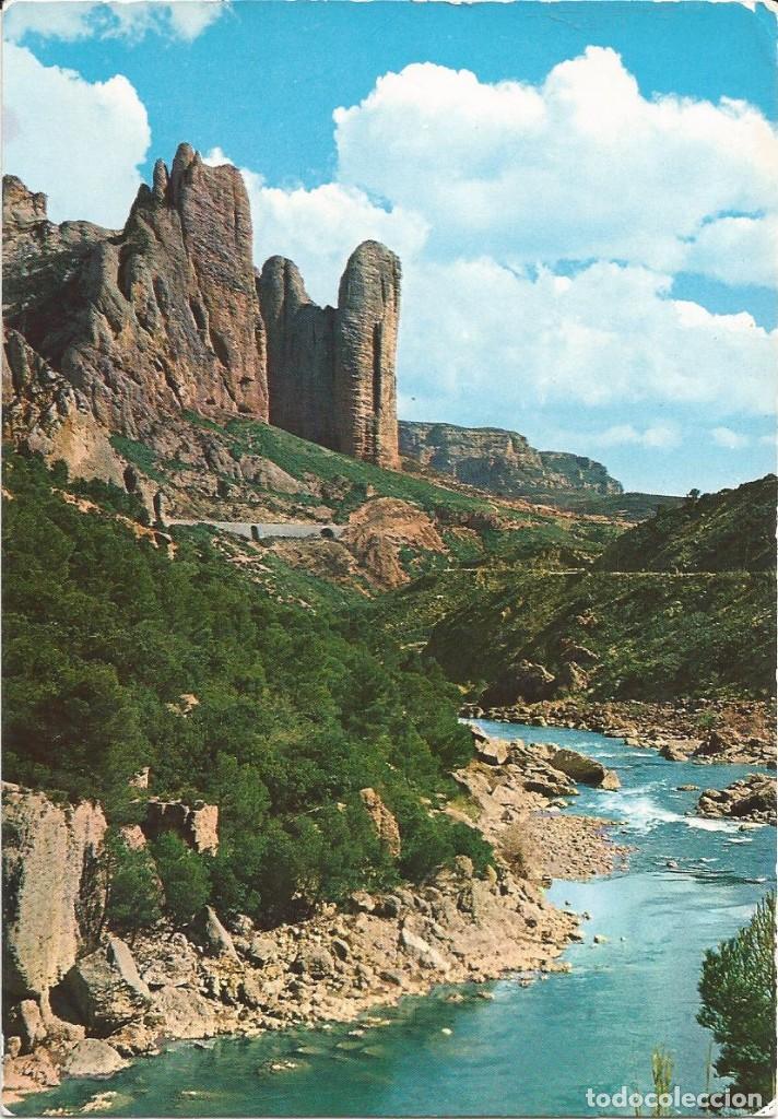 Postales: [Postal] Mallos de Riglos sobre el r&iacute;o G&aacute;llego (Huesca) (sin circular)