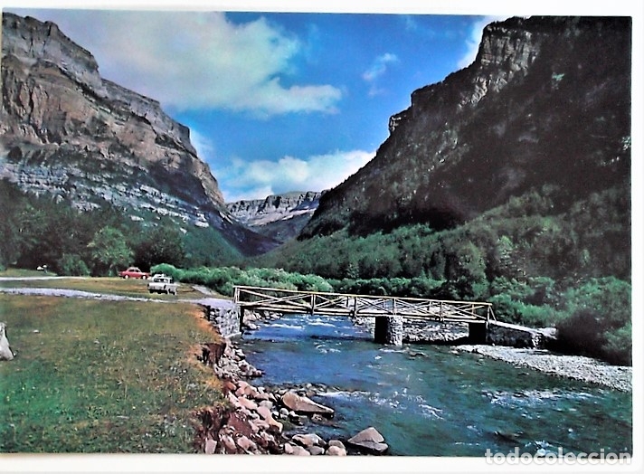 Postales: Parque Nacional de Ordesa. 40 R&iacute;o Arazas y Las Proas. Al fondo, Soaso. Ed. Sicilia. Nueva. Color
