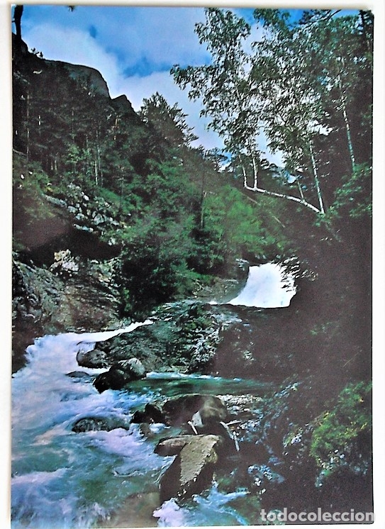 Postales: Parque Nacional de Ordesa. 41 Cascada Tomborrotera en el r&iacute;o Arazas. Ed. Sicilia. Nueva. Color