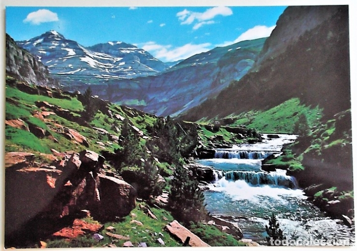 Postales: Parque Nacional Ordesa. 25 Fradas de Soaso. Al fondo, Monte Perdido y Soum de Ram&oacute;n. Ed. Sicilia. Nu