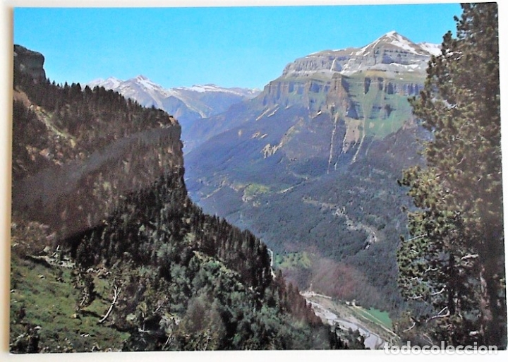 Postales: Parque Nacional de Ordesa. 65 Desde las Proas-Vista del Valle, al fondo, Tende&ntilde;era y Mondarruego. Ed