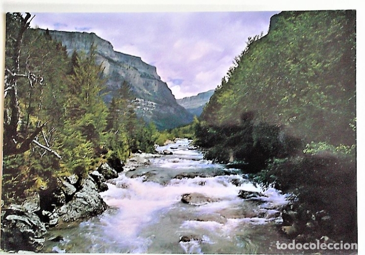 Postales: Parque Nacional de Ordesa. 42 R&iacute;o Arazas desde el puente de Briet. Ed. Sicilia.Nueva. Color
