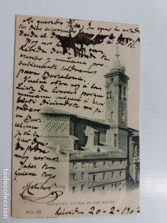 Postcards: ZARAGOZA-IGLESIA DE SAN MIGUEL-25-FOTOTIPIA L.ESCOLA-REVERSO SIN DIVIDIR-VER FOTOS-(60.926)