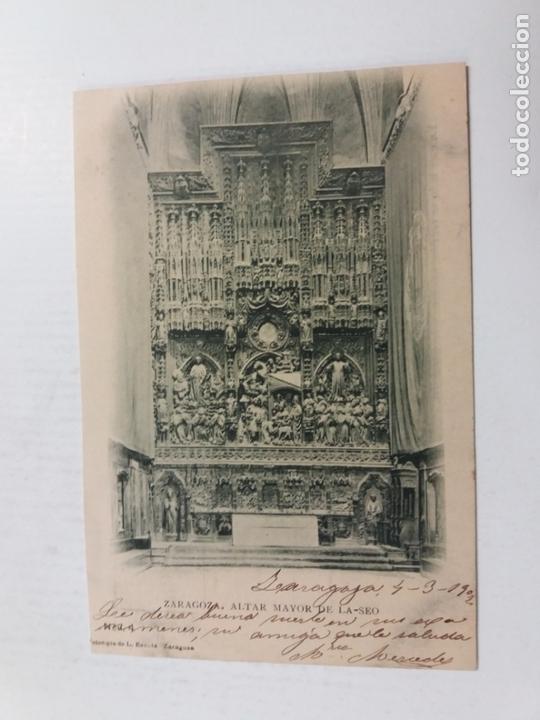 Postkarten: ZARAGOZA-ALTAR MAYOR DE LA SEO-4-FOTOTIPIA L.ESCOLA-REVERSO SIN DIVIDIR-VER FOTOS-(60.929)