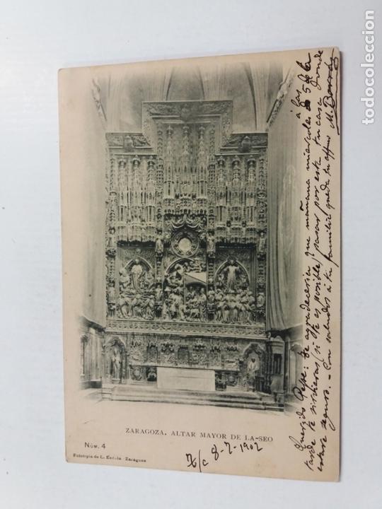 Postales: ZARAGOZA-ALTAR MAYOR-4-FOTOTIPIA L.ESCOLA-REVERSO SIN DIVIDIR-VER FOTOS-(60.954)