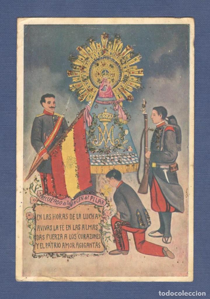 Postcards: TARJETA POSTAL: RECUERDO DE LA VIRGEN DEL PILAR - EDICIONES ARRIBAS - ESCRITA