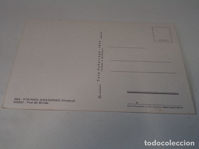Postales: HUESCA - POSTAL ANS&Oacute; - FOZ DE BINI&Eacute;S - Foto 2