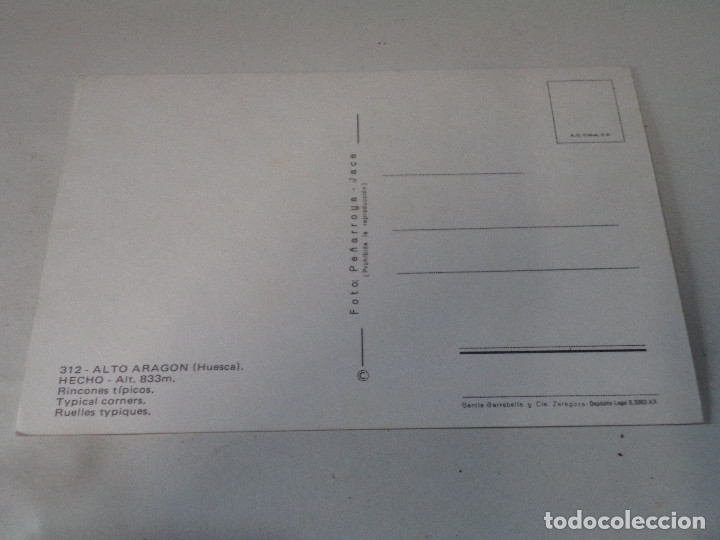 Postales: HUESCA - POSTAL HECHO - RINCONES T&Iacute;PICOS - Foto 2