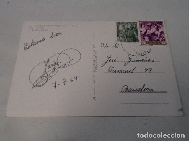 Postales: HUESCA - POSTAL VALLE DE ORDESA - Foto 2