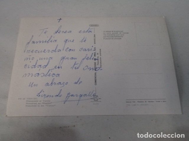 Postales: TERUEL - POSTAL TERUEL - MONUMENTO AL TORICO - Foto 2