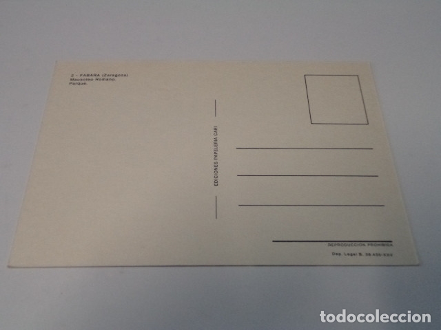 Postales: ZARAGOZA - POSTAL FABARA - MAUSOLEO ROMANO - Foto 2