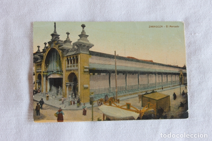 Postales: POSTAL EL MERCADO, ZARAGOZA, 1909 - Foto 1