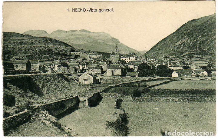 Postales: POSTAL HECHO (HUESCA) - VISTA GENERAL - Foto 1