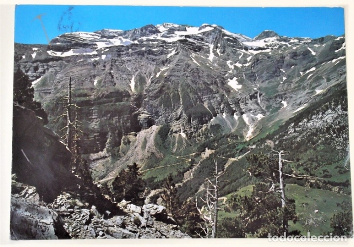 Postales: Bielsa-Valle de Pineta. 27 Macizo de Monte Perdido (Las Tres Sorores). Ed. Sicilia. Usada con sello.