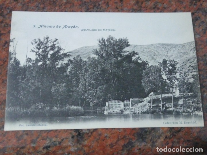 Postkarten: 9 Alhama de Arag&oacute;n. Gran lago de Mateu. Colecci&oacute;n M. Borobio. Foto Lacoste Sin circular.