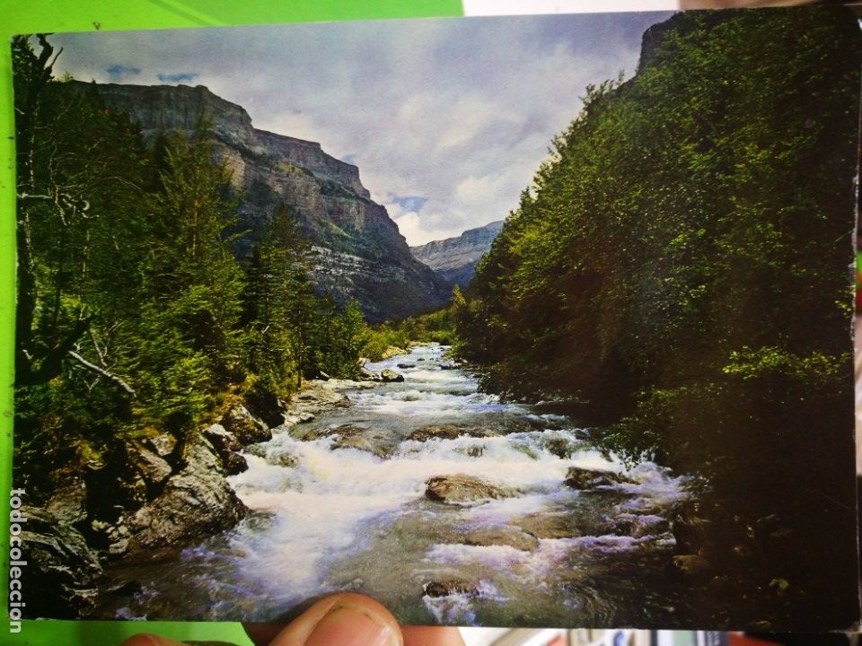Postales: Postal Parque Nacional de Ordesa Pirineo Aragon&eacute;s Rio Arazas desde el puente de Briet 1972 escrita