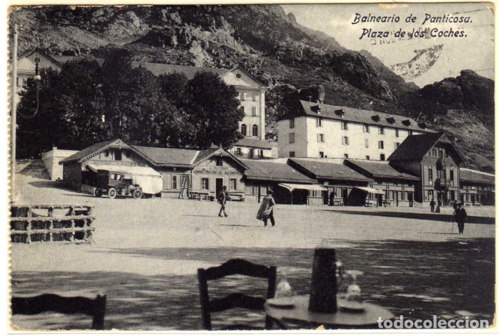 Postales: POSTAL BALNEARIO DE PANTICOSA (HUESCA) - PLAZA DE LOS COCHES