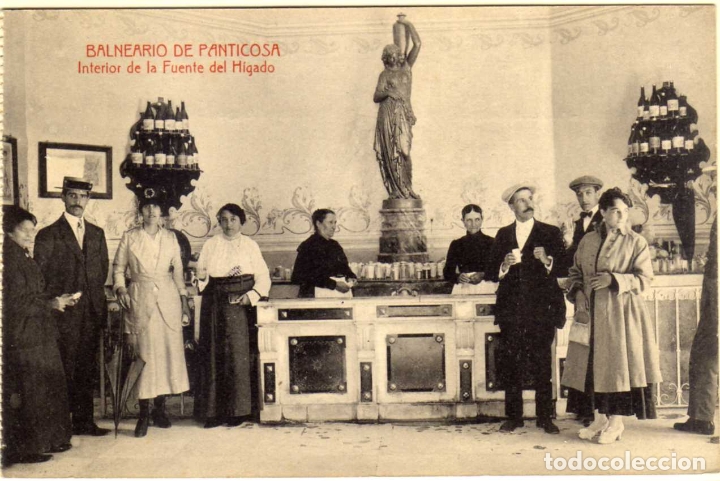 Postales: POSTAL BALNEARIO DE PANTICOSA (HUESCA) - INTERIOR DE LA FUENTE DEL HIGADO -  MUY AMBIENTADA