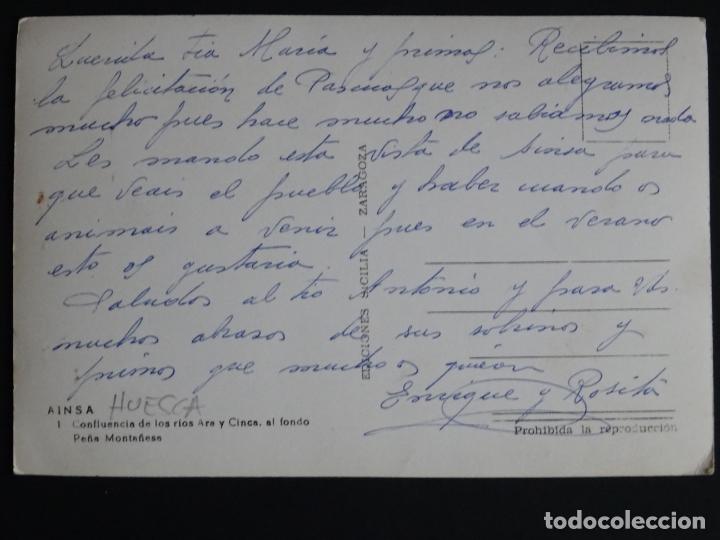 Postales: Ainsa, (Huesca), antigua postal circulada - Foto 2