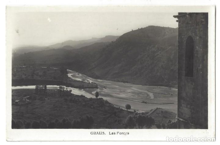 Postales: POSTAL FOTOGR&Aacute;FICA- GRAUS.- LAS FORCAS. HUESCA- CIRCULADA (1946)