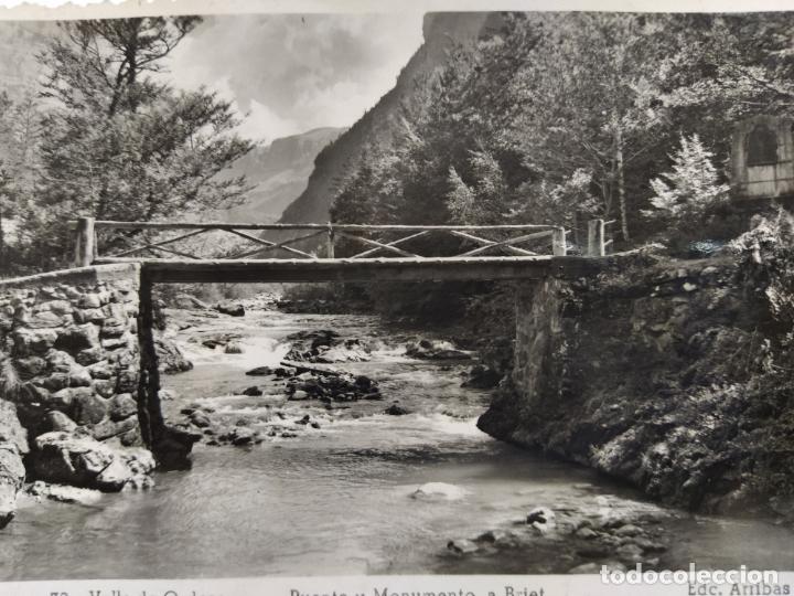Postales: VALLE DE ORDESA-PUENTE Y MONUMENTO A BRIET-32-ED&middot;ARRIBAS-POSTAL ANTIGUA-(66.023)