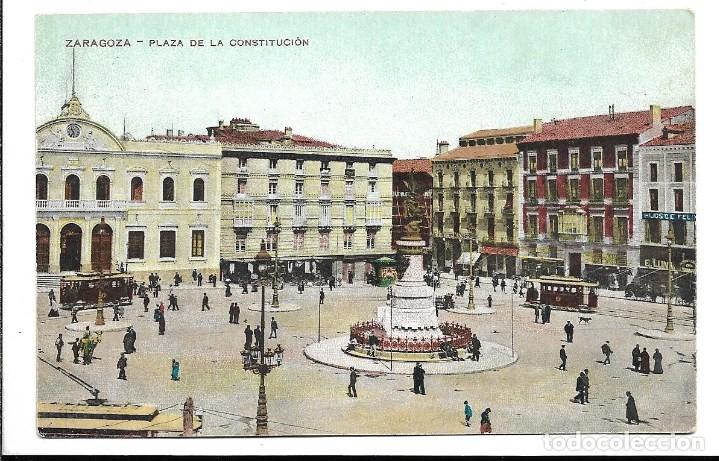 Postkarten: A100-FOTO -POSTAL ANTIGUA DE -ZARAGOZA -  PLAZA DE LA CONSTITUCION - NUEVA S/c