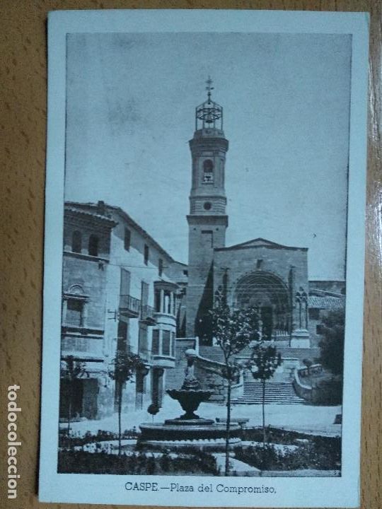Postales: CASPE, ZARAGOZA. PLAZA COMPROMISO. - Foto 1