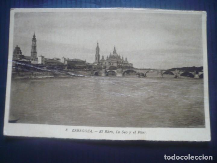 Postkarten: Zaragoza-El Ebro, La Seo y el Pilar.
