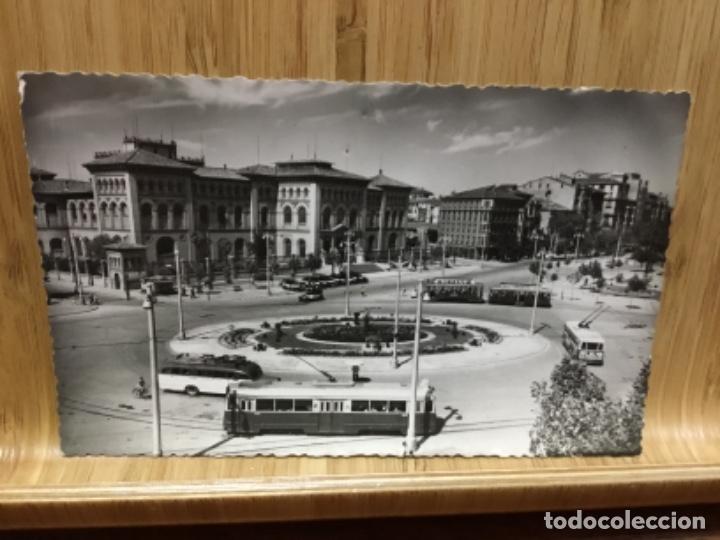 Postales: Postal de la plaza de Basilio para&iacute;so de zaragoza.1953.