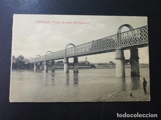 Postales: ZARAGOZA PUENTE DE HIERRO DEL FERROCARRIL - Foto 1