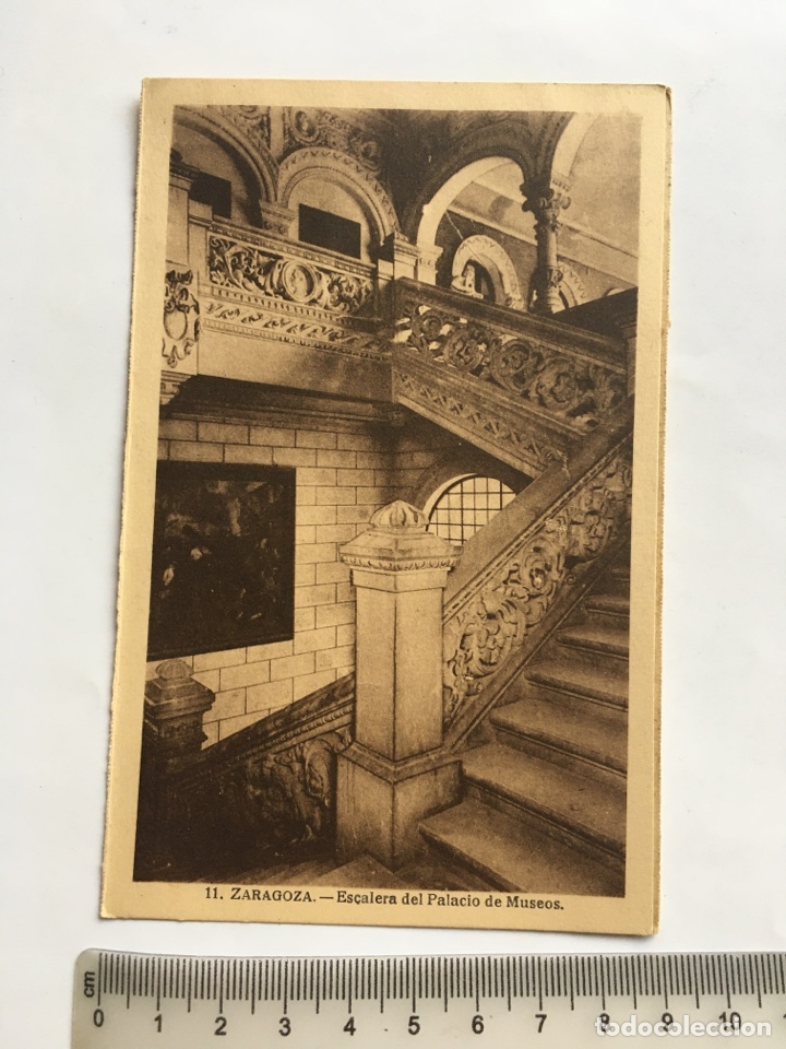 Postales: POSTAL. ZARAGOZA. ESCALERA DEL PALACIO DE MUSEOS. - Foto 1